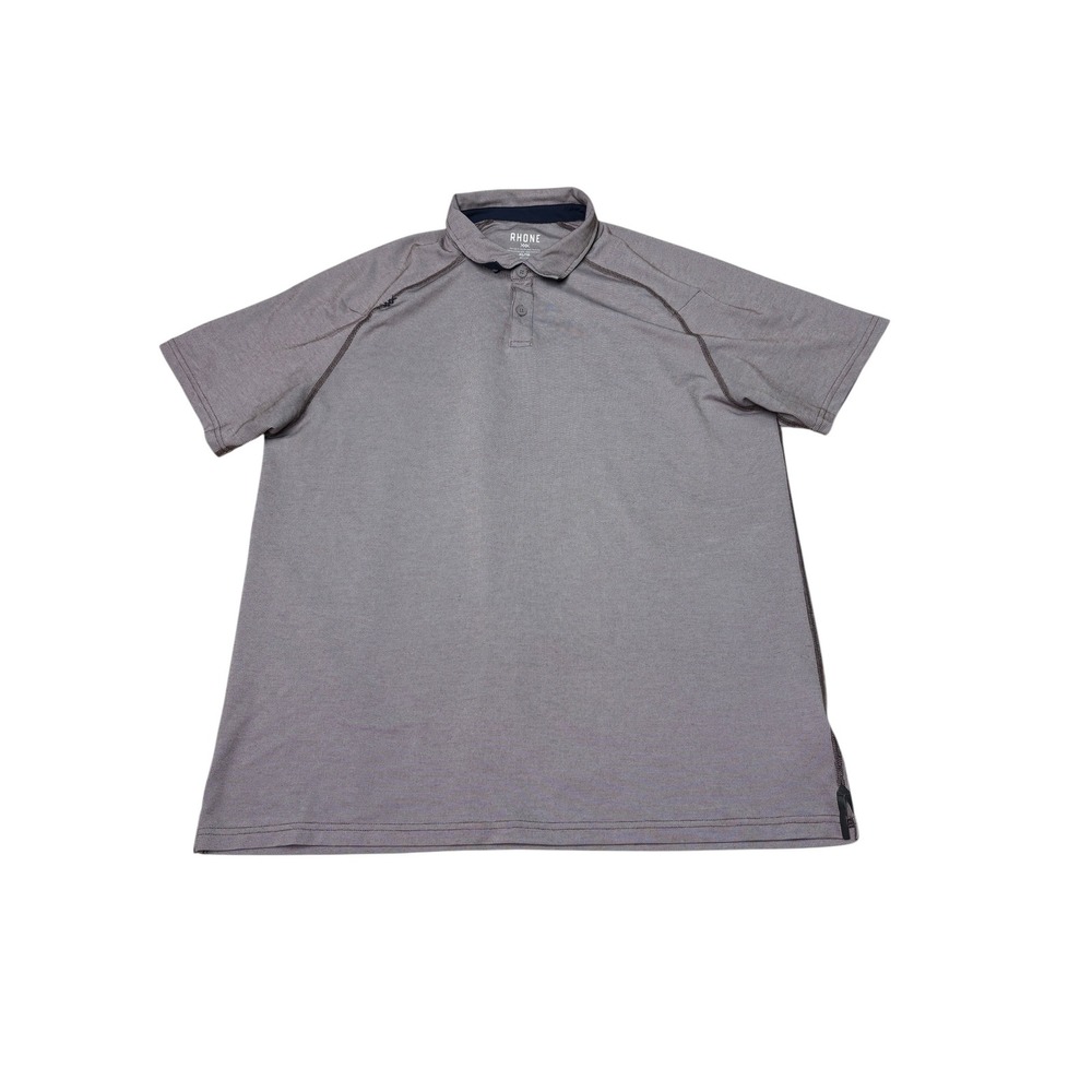 Rhone Delta Pique Polo Shirt Mens XL Grey Short Sleeve Performance Golf 101346